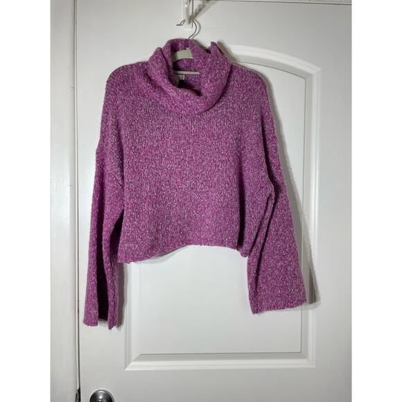 Sincerely Jules Sweater Small Pink Cowl Neck Cozy Slouchy Wide Sleeves Boho NWT - Picture 1 of 5